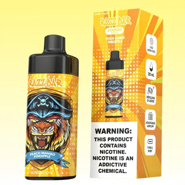 Razz Bar 10000 Puffs 2 Razz Bar Kiwi Passion Fruit Guava Goût